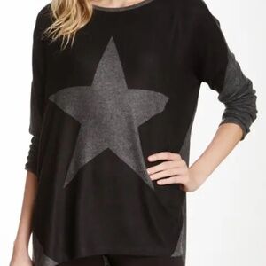 Go Couture Dolman Elbow Patch High/Low Sweater - size XL -NEW